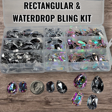 Load image into Gallery viewer, LARGE RECTANGULAR &amp; WATERDROP 💎 GEMS BLING KIT
