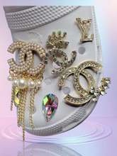 Load image into Gallery viewer, 6pc LUXURY INSPIRED SHOE CHARMS  ** INCLUDES FREE 4PC SET BLING CHARMS GIFT**
